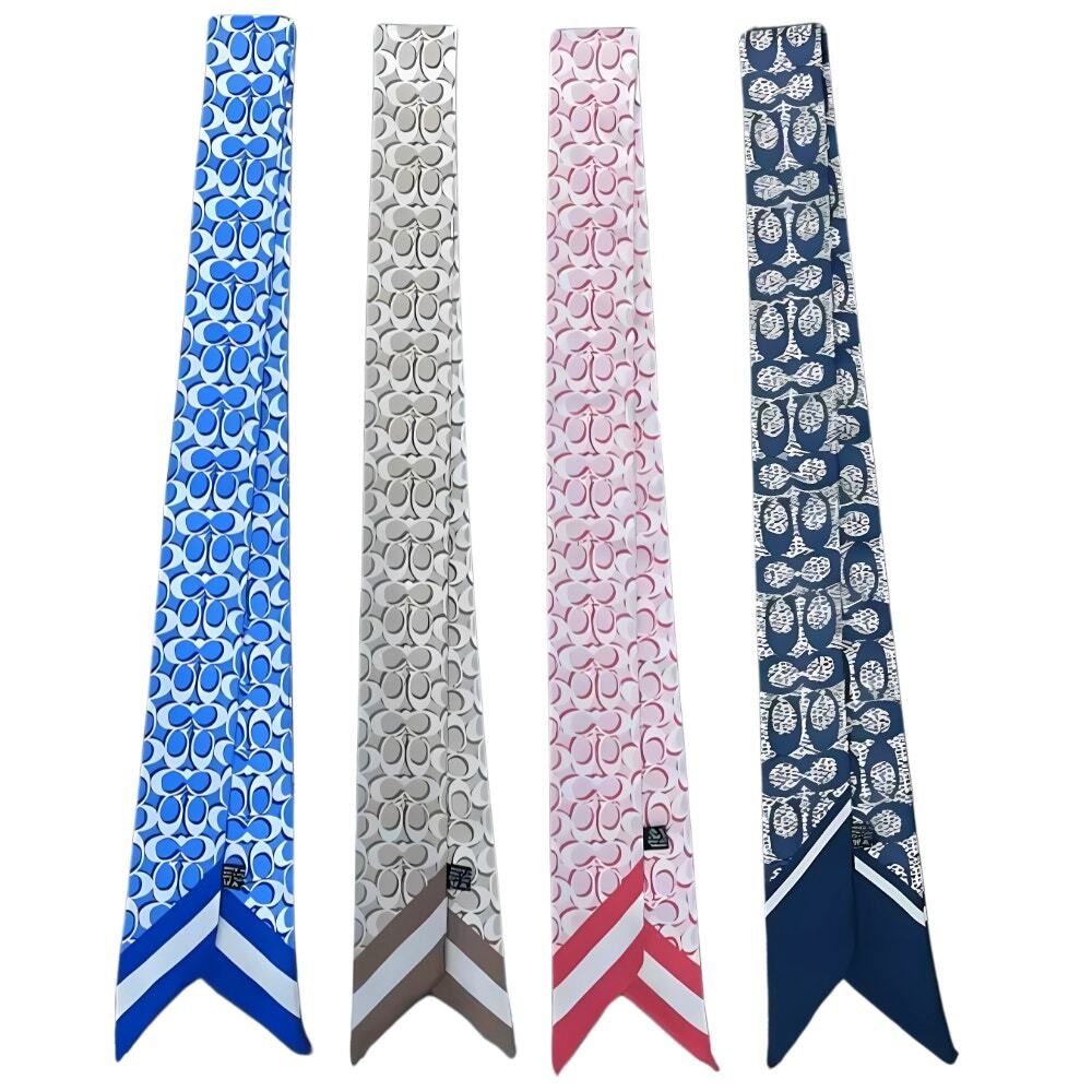 Silky Signature Skinny Scarf - Colorful Scarves Bag Charm Neck Tie